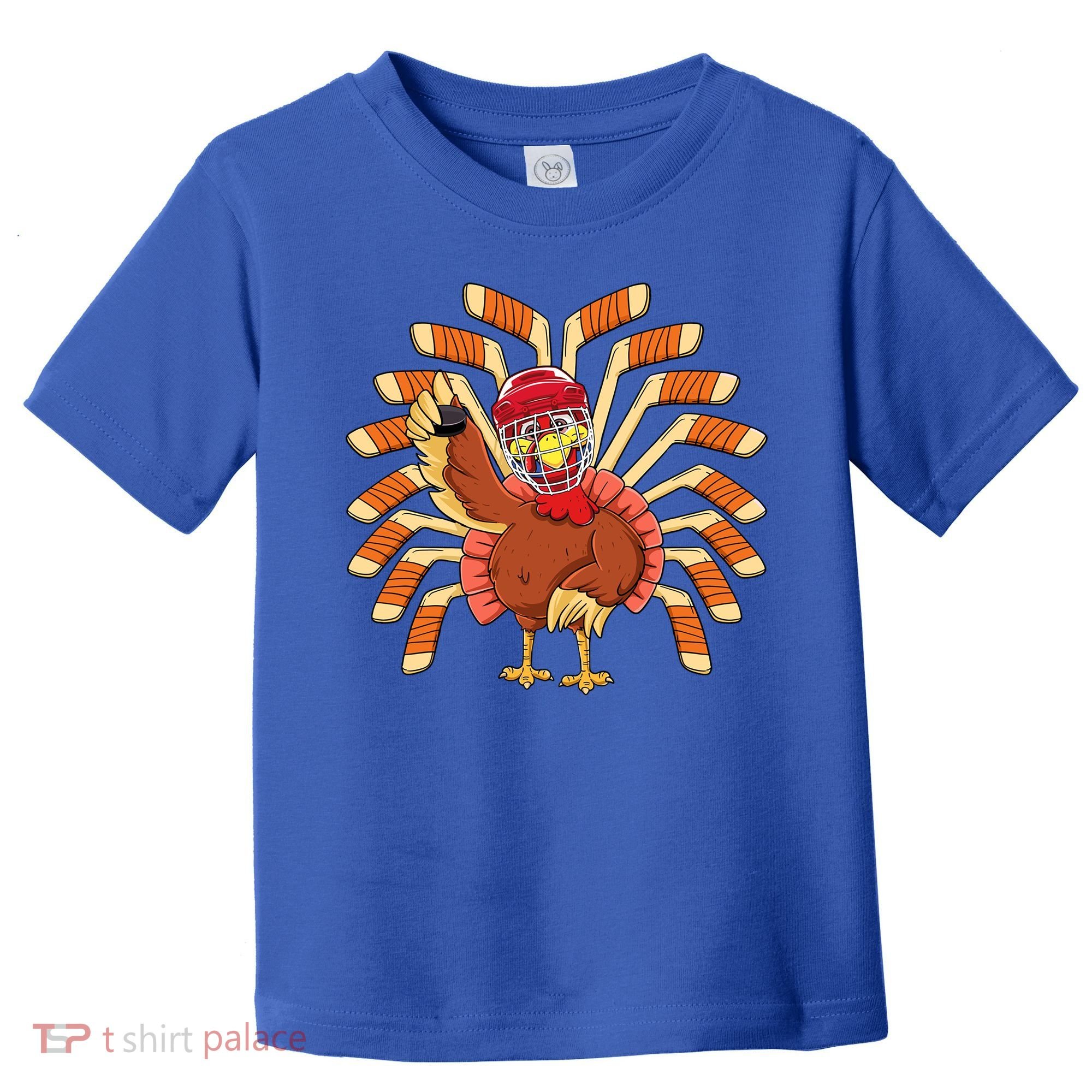Ice Hockey Thanksgiving Turkey Playing Hockey Meaningful Gift Toddler T-Shirt