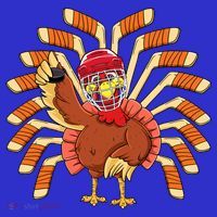 Ice Hockey Thanksgiving Turkey Playing Hockey Meaningful Gift Visor thumb 3