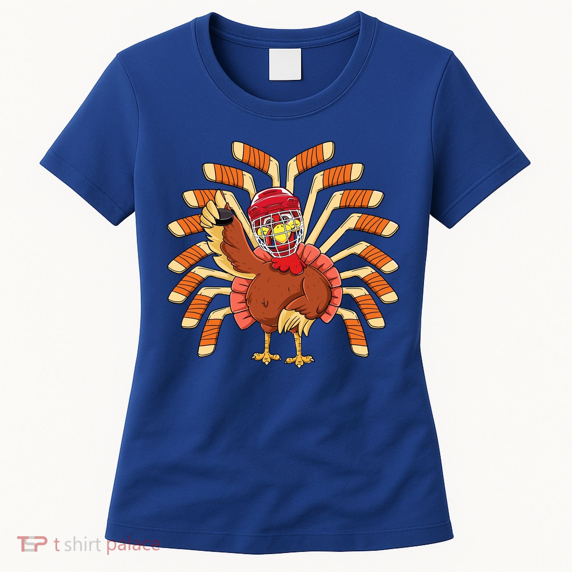 Ice Hockey Thanksgiving Turkey Playing Hockey Meaningful Gift Women's T-Shirt