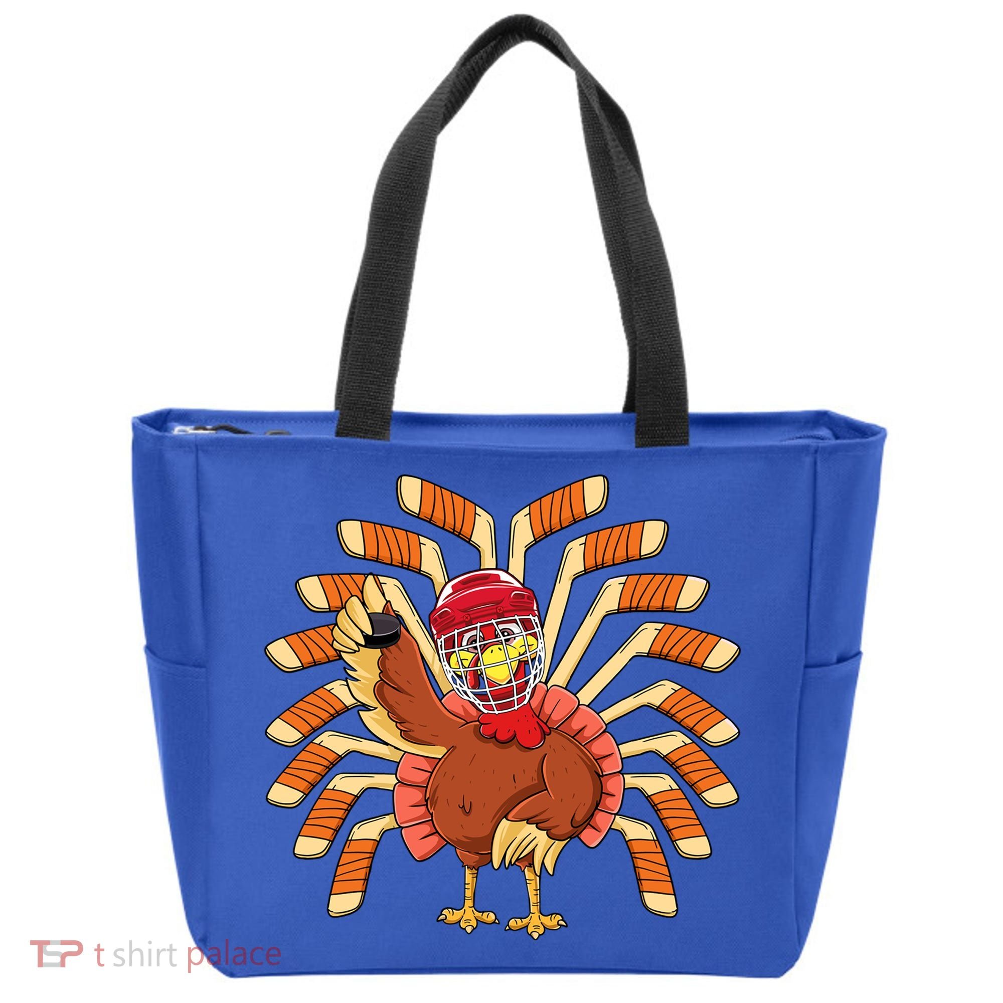 Ice Hockey Thanksgiving Turkey Playing Hockey Meaningful Gift Tote Bag
