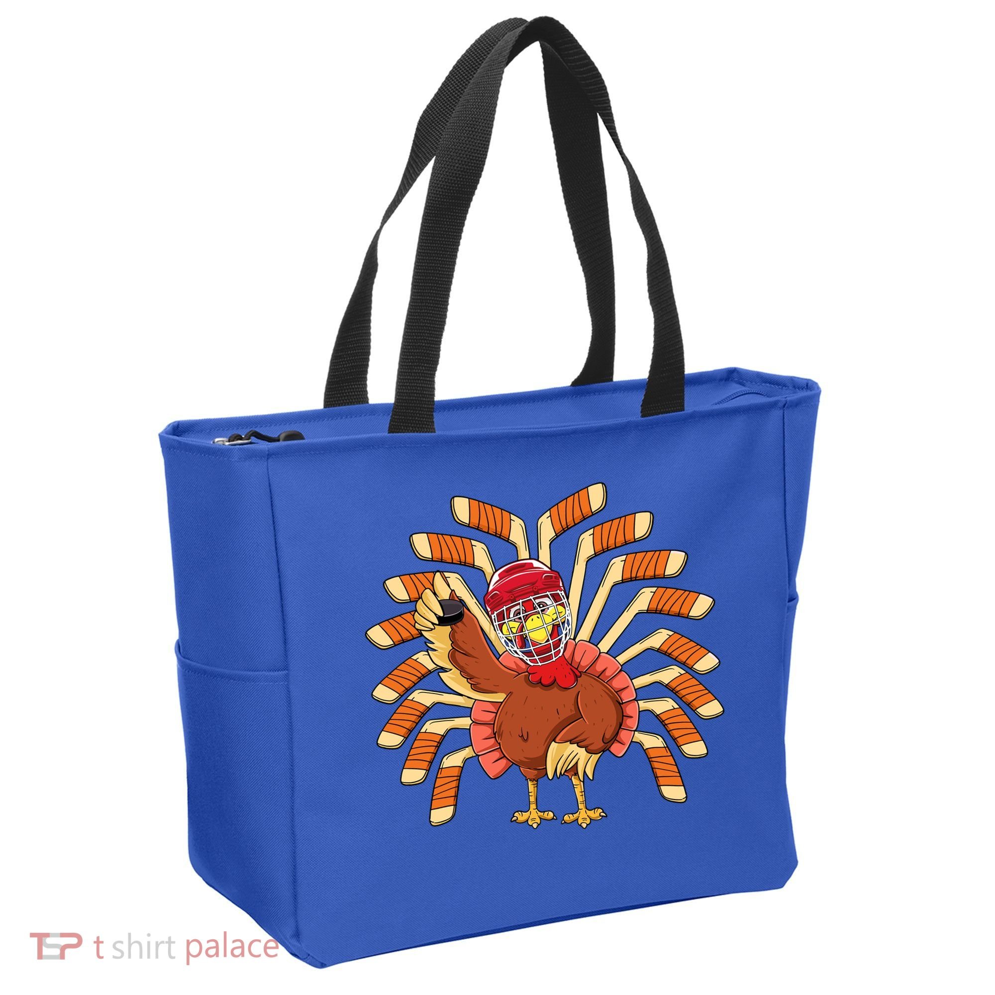 Ice Hockey Thanksgiving Turkey Playing Hockey Meaningful Gift Tote Bag