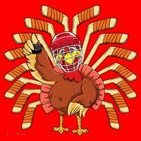 Ice Hockey Thanksgiving Turkey Playing Hockey Meaningful Gift Santa Hat thumb 1