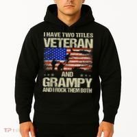 I Have Two Titles Veteran And Grampy And I Rock Them Both Hoodie thumb 2