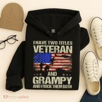 I Have Two Titles Veteran And Grampy And I Rock Them Both Hoodie thumb 4