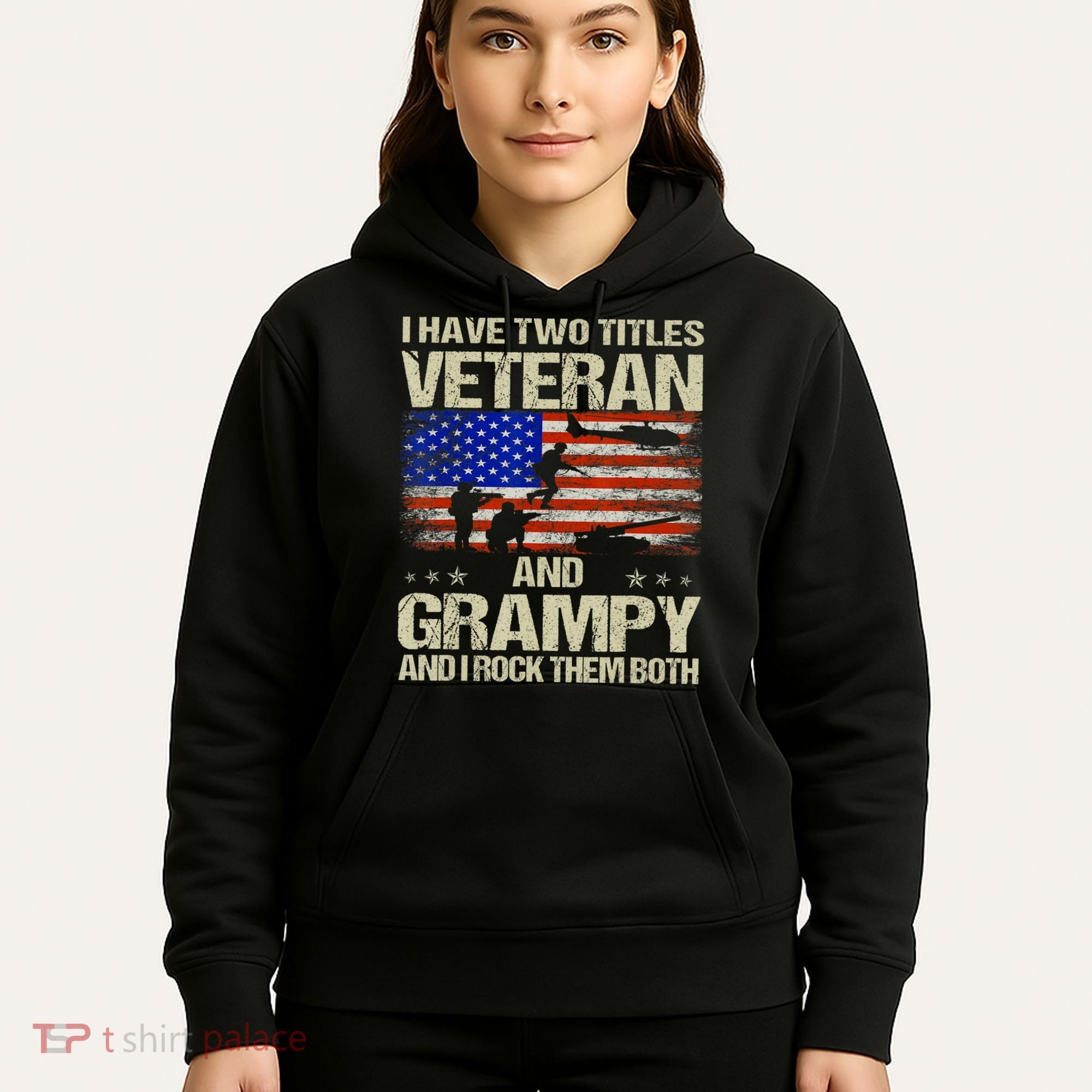 I Have Two Titles Veteran And Grampy And I Rock Them Both Hoodie