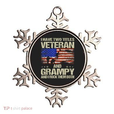 I Have Two Titles Veteran And Grampy And I Rock Them Both Ornament