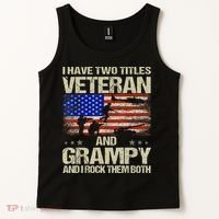 I Have Two Titles Veteran And Grampy And I Rock Them Both Tank Top thumb 2