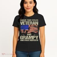 I Have Two Titles Veteran And Grampy And I Rock Them Both Women's T-Shirt thumb 4