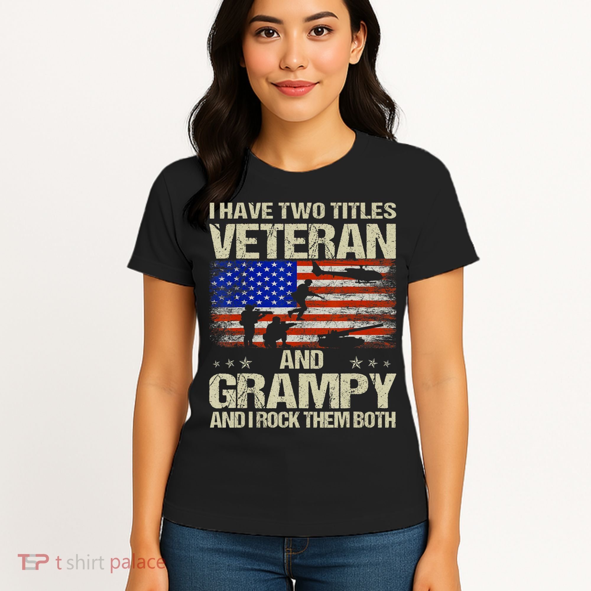 I Have Two Titles Veteran And Grampy And I Rock Them Both Women's T-Shirt