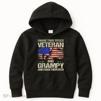 I Have Two Titles Veteran And Grampy And I Rock Them Both Kids Hoodie thumb 0