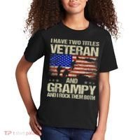 I Have Two Titles Veteran And Grampy And I Rock Them Both Kids T-Shirt thumb 2
