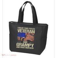 I Have Two Titles Veteran And Grampy And I Rock Them Both Tote Bag thumb 3