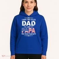 I Have Two Titles Dad And Papa Rock Them Both USA Hoodie thumb 5
