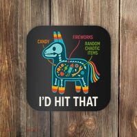Id Hit That Pinata Cinco De Mayo Funny Ideas Women Coaster thumb 0