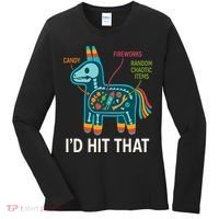 Id Hit That Pinata Cinco De Mayo Funny Ideas Women Women's Long Sleeve Shirt thumb 0