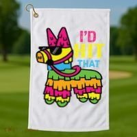 I'd Hit That Pinata Classic Golf Towel thumb 1