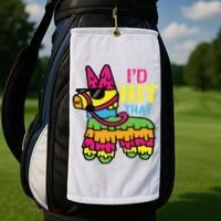 I'd Hit That Pinata Classic Golf Towel thumb 2
