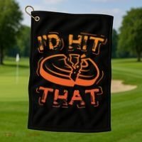 I'd Hit That Clay Shooting Trap Shooter Funny Gift Golf Towel thumb 1