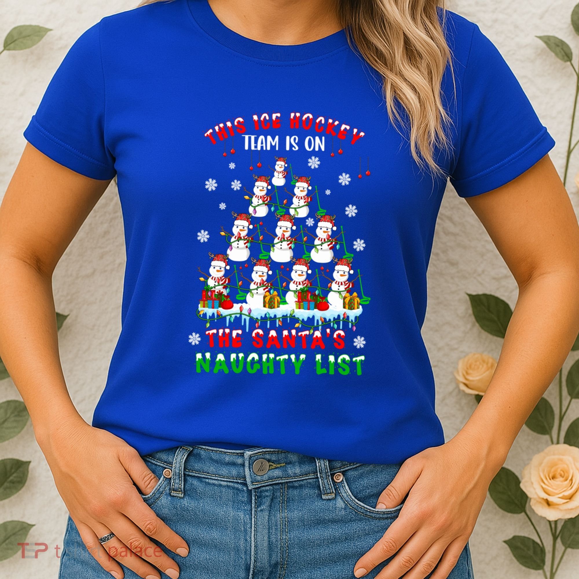 Ice Hockey Team On SantaS Naughty List Snow Ice Hockey Gift Women's T-Shirt
