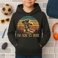 IM Here To Pardi Cowboy Sunset Boots Hats Sunset Kids Hoodie thumb 2