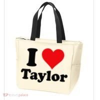 I Heart Taylor First Name I Love Personalized I Love Taylor Tote Bag thumb 3