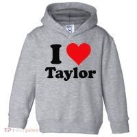 I Heart Taylor First Name I Love Personalized I Love Taylor Toddler Hoodie thumb 0