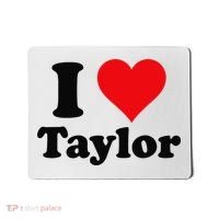 I Heart Taylor First Name I Love Personalized I Love Taylor Mousepad thumb 0