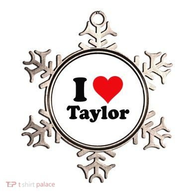 I Heart Taylor First Name I Love Personalized I Love Taylor Ornament