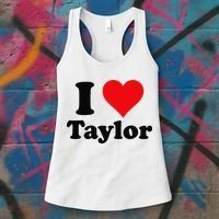 I Heart Taylor First Name I Love Personalized I Love Taylor Women's Tank Top thumb 3
