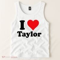 I Heart Taylor First Name I Love Personalized I Love Taylor Tank Top thumb 2