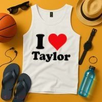 I Heart Taylor First Name I Love Personalized I Love Taylor Tank Top thumb 4