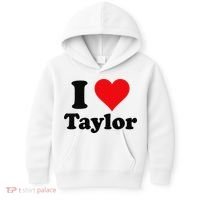 I Heart Taylor First Name I Love Personalized I Love Taylor Kids Hoodie thumb 0