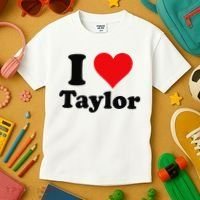 I Heart Taylor First Name I Love Personalized I Love Taylor Kids T-Shirt thumb 3