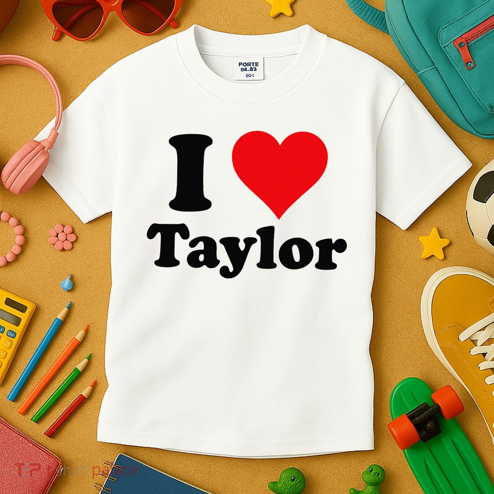 I Heart Taylor First Name I Love Personalized I Love Taylor Kids T-Shirt