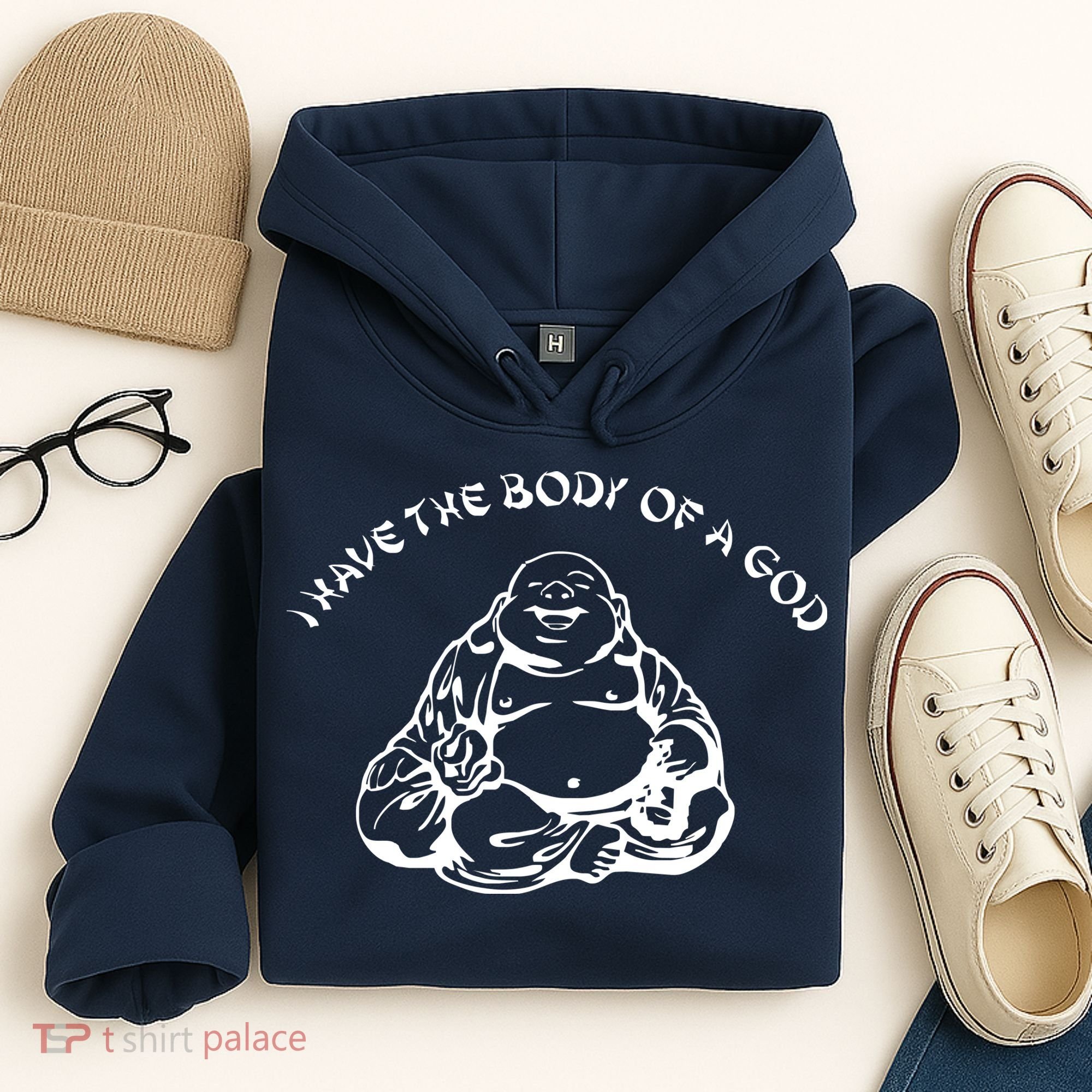 I Have The Body Of A God Funny Buddha Budda Banter Fat Food Hoodie