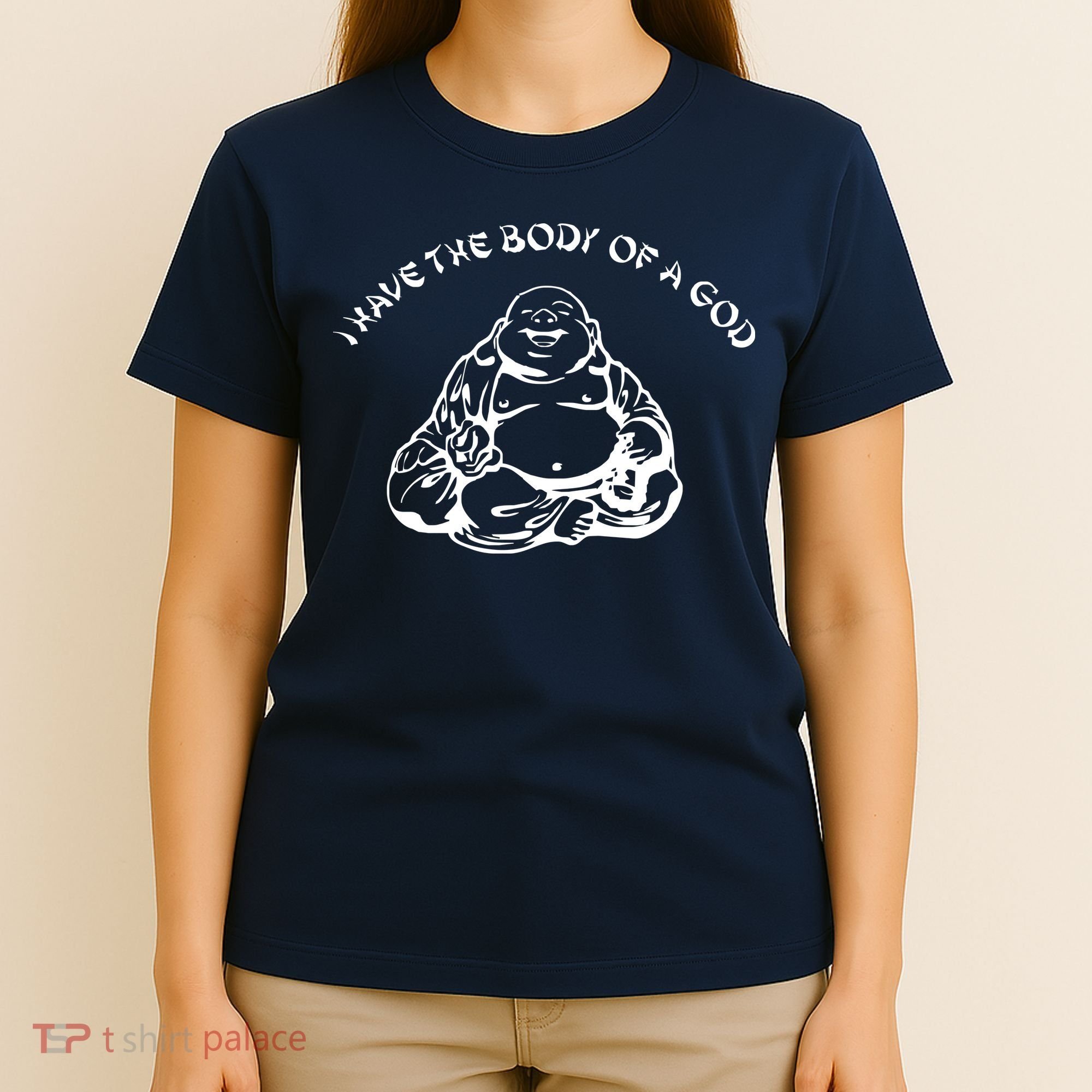 I Have The Body Of A God Funny Buddha Budda Banter Fat Food T-Shirt