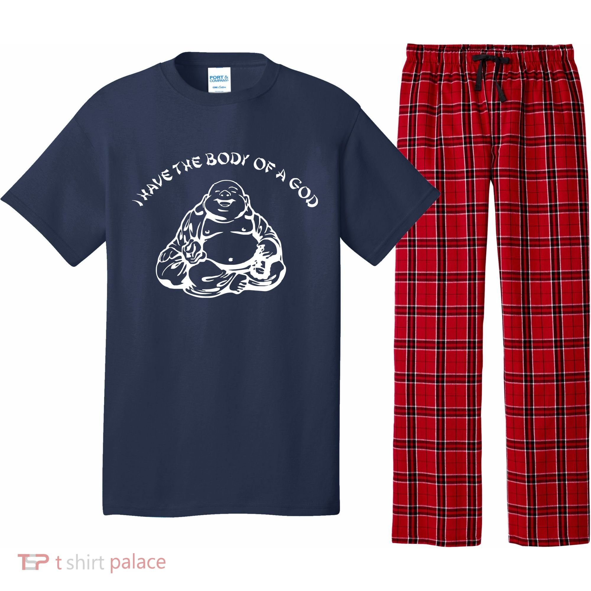 I Have The Body Of A God Funny Buddha Budda Banter Fat Food Pajama Set