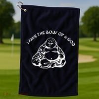 I Have The Body Of A God Funny Buddha Budda Banter Fat Food Golf Towel thumb 1