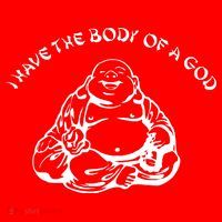 I Have The Body Of A God Funny Buddha Budda Banter Fat Food Santa Hat thumb 1