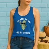 I'm Here To Eat All Of The Pickles Funny Pickle Lover Cool Gift Women's Tank Top thumb 2