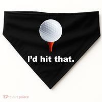 I'd Hit That Funny Golf USA-Made Doggie Bandana thumb 0