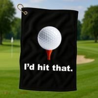 I'd Hit That Funny Golf Golf Towel thumb 1