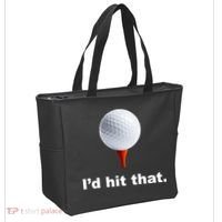 I'd Hit That Funny Golf Tote Bag thumb 2