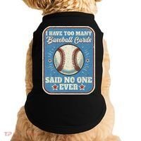I Have Too Many Baseball Cards Funny Baseball Card Doggie Tank thumb 0