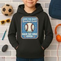 I Have Too Many Baseball Cards Funny Baseball Card Kids Hoodie thumb 2