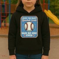 I Have Too Many Baseball Cards Funny Baseball Card Kids Hoodie thumb 3