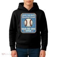 I Have Too Many Baseball Cards Funny Baseball Card Kids Hoodie thumb 4