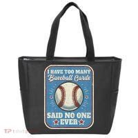 I Have Too Many Baseball Cards Funny Baseball Card Tote Bag thumb 0