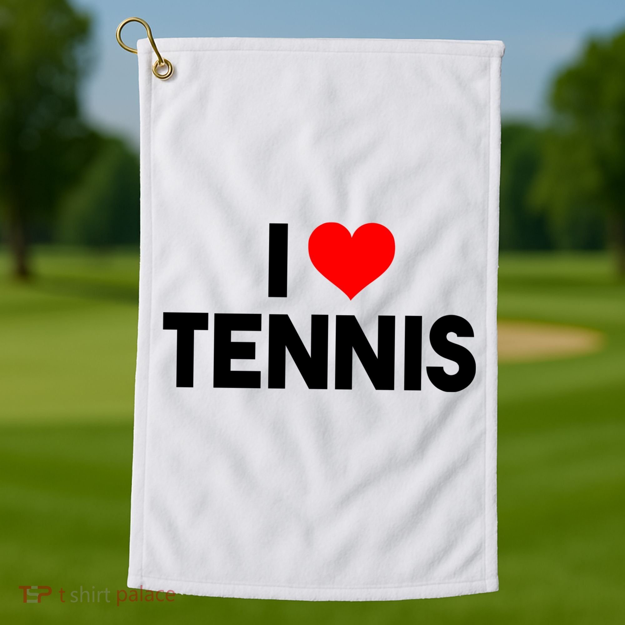 I Heart Tennis Golf Towel