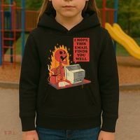 I Hope This Email Finds You Well Funny Skeleton Kids Hoodie thumb 3